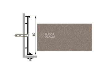 Плинтус Коммерческий плинтус алюминиевый Русский профиль 60мм ПОЛИМЕРНОЕ ПОКРЫТИЕ санторини фото 1 | FLOORDEALER