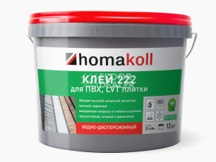 Сопутствующие материалы Homakoll 222 Клей для ПВХ, LVT плитки водно-дисперсионный Homakoll 222 6 кг. Клей для ПВХ  LVT плитки водно-дисперсионный фото 1 | FLOORDEALER