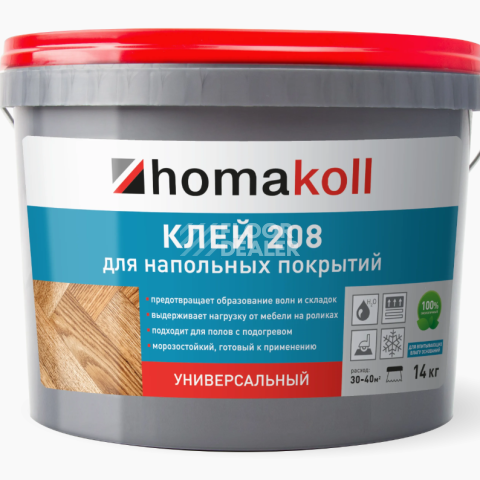 Сопутствующие материалы Homakoll 208 универсальный Homakoll 208 14 кг. Клей для напольных покрытий, универсальный фото 1 | FLOORDEALER