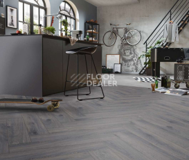 Kronotex Herringbone 10мм D4167 Дуб Престиж серый фото 3 | FLOORDEALER
