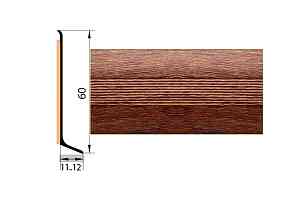 Плинтус Плинтус алюминиевый Русский профиль 60мм ДЕКОРАТИВНОЕ ПОКРЫТИЕ дуб канадский фото  | FLOORDEALER