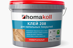Сопутствующие материалы Homakoll 208 универсальный Homakoll 208 7 кг. Клей для напольных покрытий, универсальный фото  | FLOORDEALER