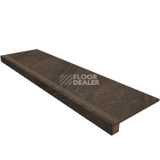 Керамогранит Gabbro ( Габбро ) Комплект с прямоуг. бортиком 33x120 Комплект (Ступень gb 04 (33x120) непол. (прямоугол. бортик) + Подступенок (14,5x120)) фото 1 | FLOORDEALER